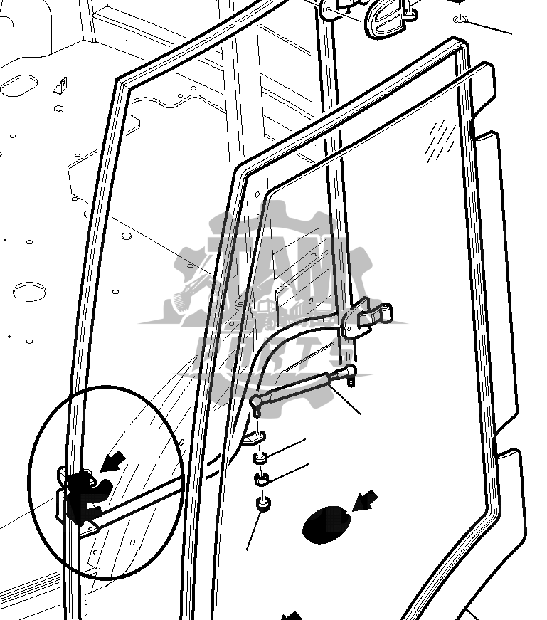 Incuietoare usa stanga cabina Komatsu