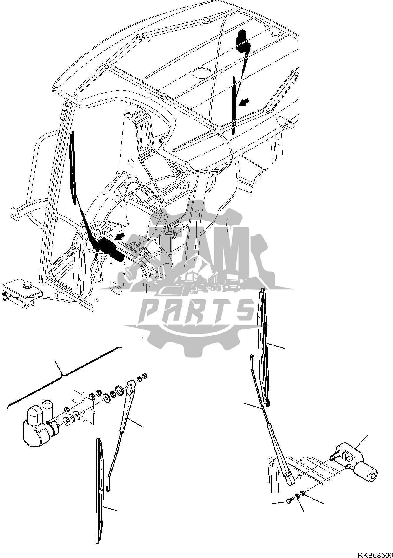 Stergator parbriz fata Komatsu