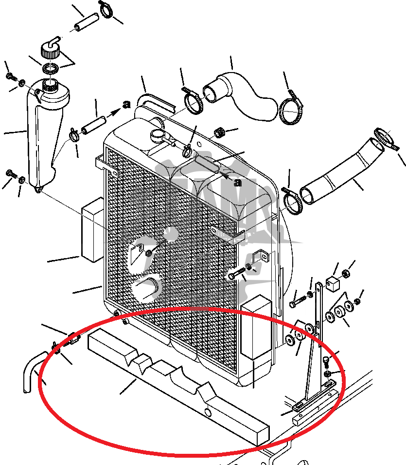 Garnitura burete sub radiator Komatsu