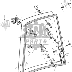Cheder geam lateral spate cabina Komatsu