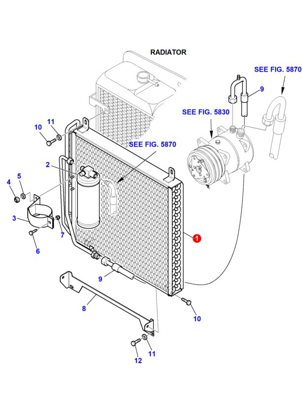 Condensator radiator aer conditionat Komatsu