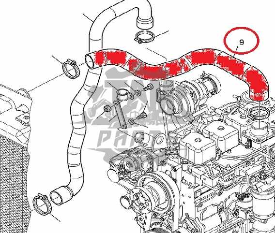 Furtun intercooler superior Komatsu