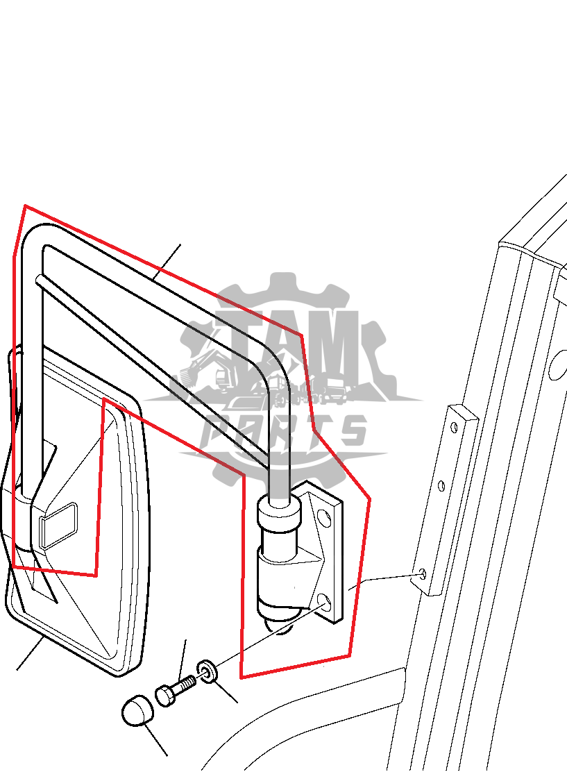 Brat oglinda stanga complet cu prindere Komatsu
