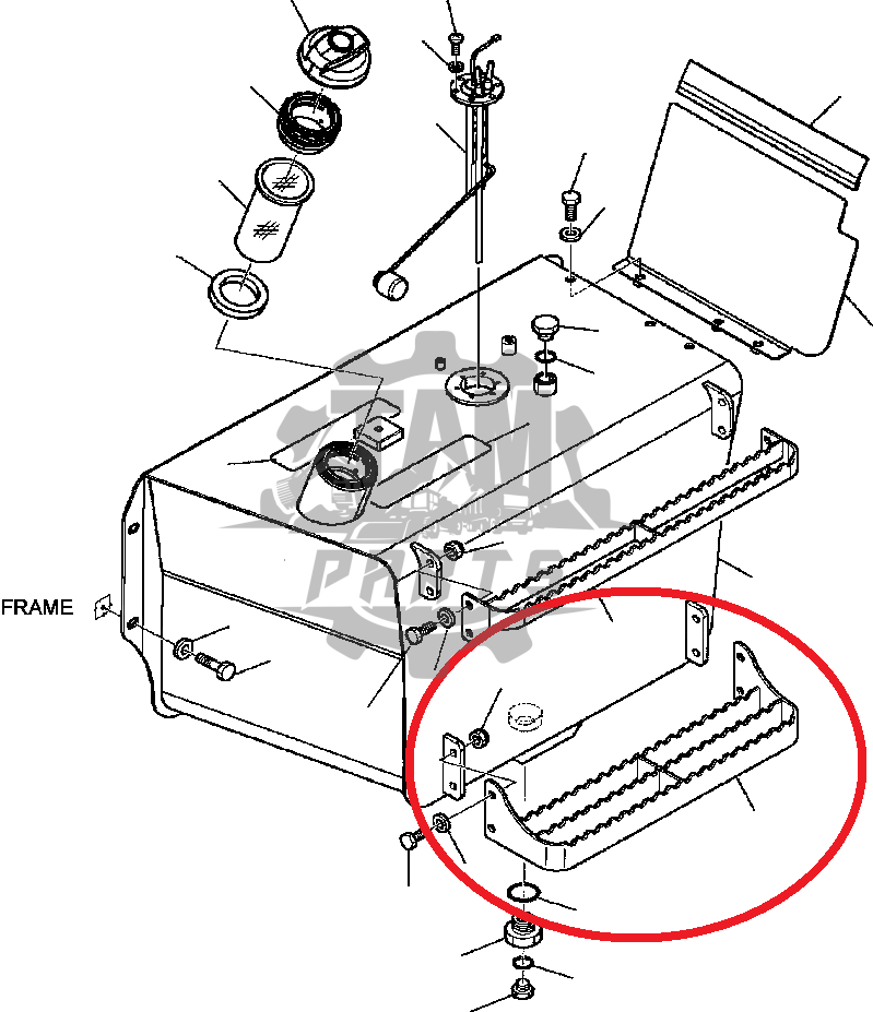 Scarita rezervor inferior combustibil Komatsu