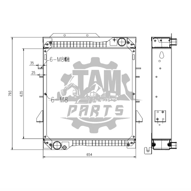 Radiator de apă pentru buldoexcavator Caterpillar