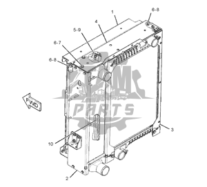 Radiator de apă pentru buldoexcavator Caterpillar