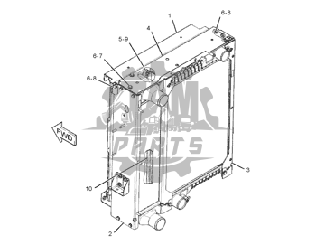 Radiator de apă pentru buldoexcavator Caterpillar